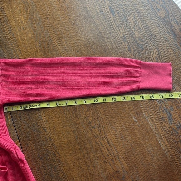 Neiman Marcus open cardigan with tie at waist long sleeves coral color size S - Picture 12 of 13